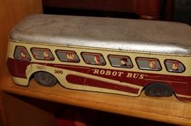 Woodhaven Tin Toy- Robot Bus