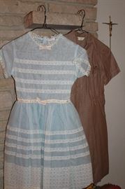 Blue dress- "Cinderella inspired by Shirley Temple" and vintage Brownie uniform