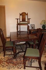 1920's Dining room table with six chairs