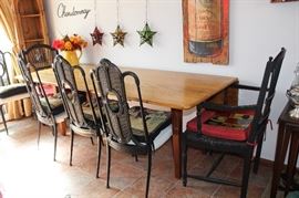 Beautiful large farm style table with eight chairs