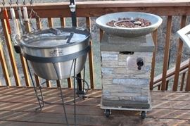 Cooler and portable fire pit