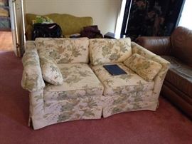 #88 Flower love seat green and cream $75 