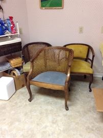 #39 (2) cain back side chairs $75 ea
#40 yellow round back side chair $75 