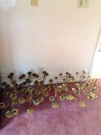 lots of brass candle holders 14 @$4 ea 