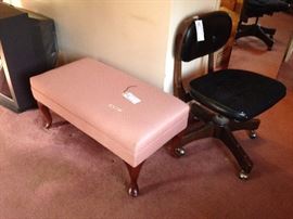 #41 pink stool 36x19x16 $75
#45 black desk chair 25 