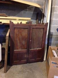 #104 wood cabinet w doors $75 