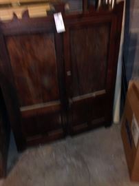 #104 wood cabinet w doors and shelves inside $75 
