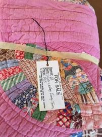 #68 double wedding ring quilt twin $35 