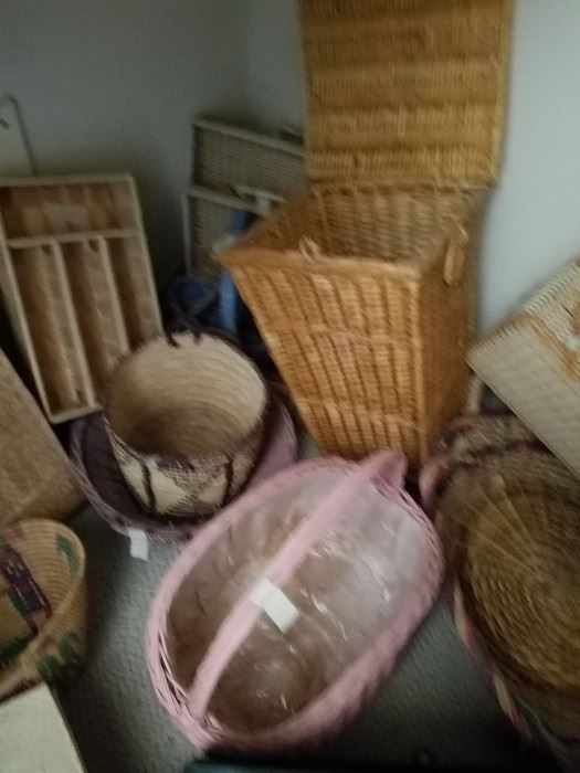baskets, straw and other materials