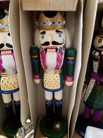 Germany Wooden Nut Crackers over a dozen, nice collection and still in their original boxes.