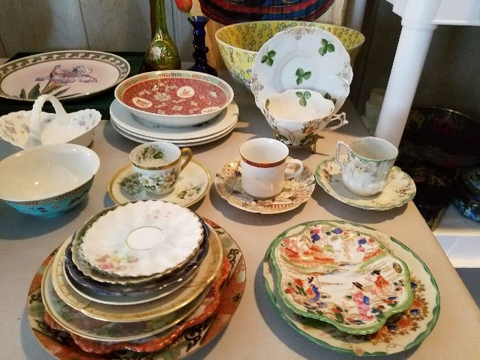 Italian, Chinese, Japanese and English plates, platters, and decorator items.