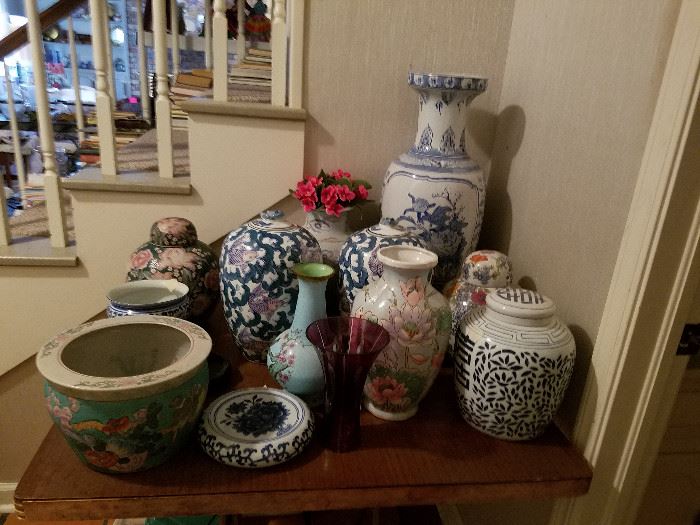 Collection of Chinese and Japanese pots and vases.