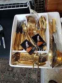 24K gold plated dinnerware, complete set