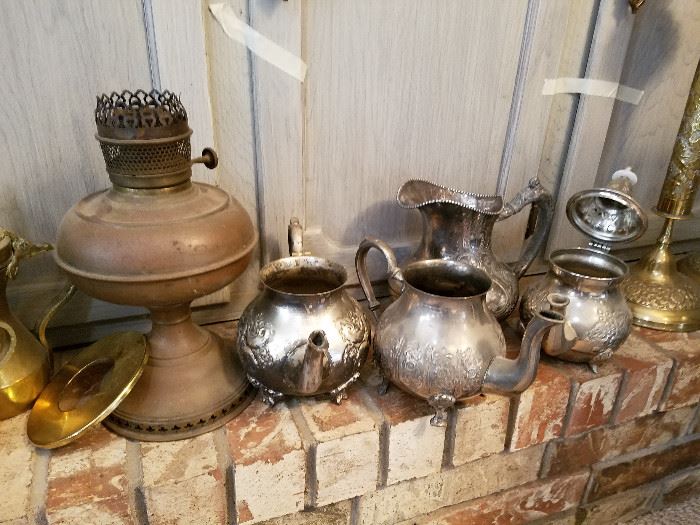 silver and copper plated pots