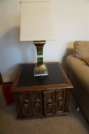 End table, lamp