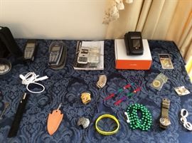 cell phones, jewelry