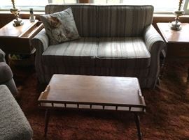 Den - matching end tables and coffe table - solid oak