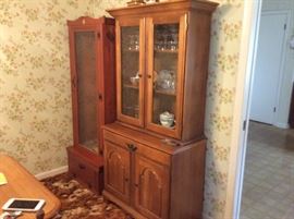 China Cabinet - matches table & chairs. Full of various matching glasses sets & other collectibles