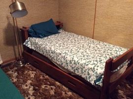 One of 2 twin beds - now in bunk bed position