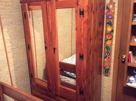 Cedar closet with mirrored doors in BR
