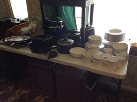 Dining room - more cookware and china