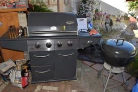 Gas BBQ by Amana wside burner  Weber Original Kettle BBQ including 3 bags of Charcole.