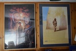 Star War framed posters. Serveral unframed also.