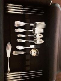 2   sets silver flatware