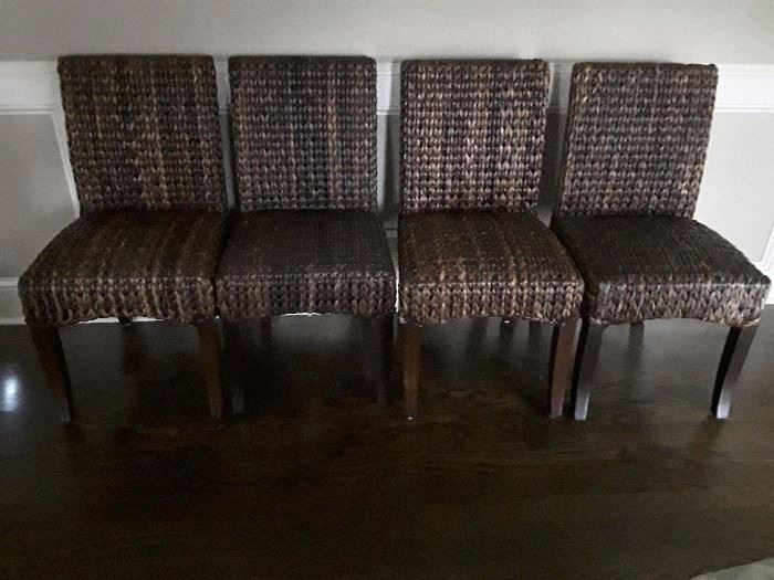 4 SEAGRASS pottery barn chairs