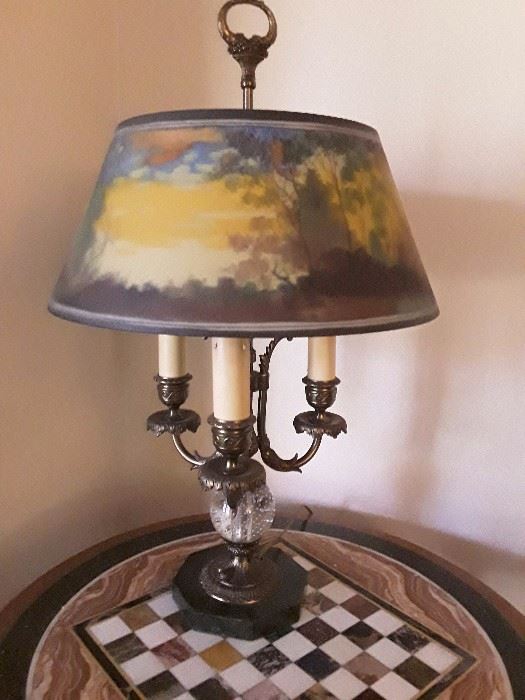 Pairpoint reverse painting lamp 