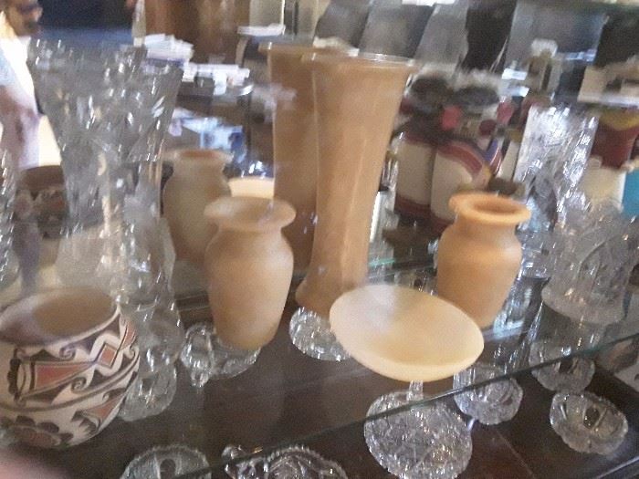 Alabaster Egyptian  vases 