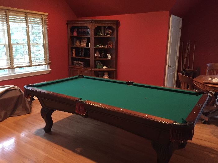 Full size old fashioned pool table for the pool enthusiast.
