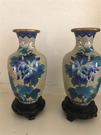 Pair of Cloisonne Vases  