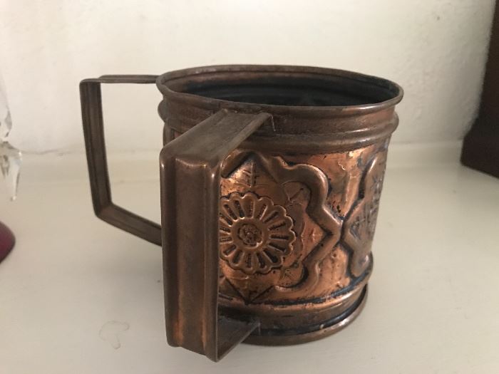 Antique Jewish Mug  2 Handles