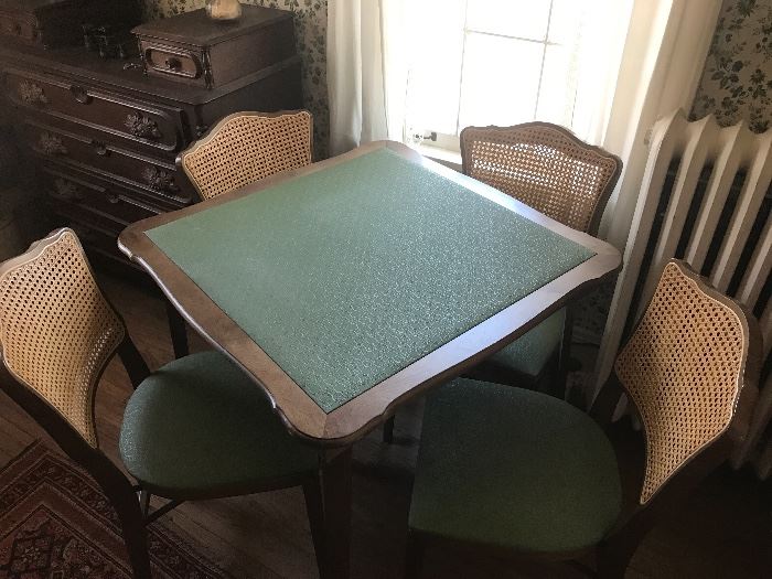Card Table and 4 Folding Chairs