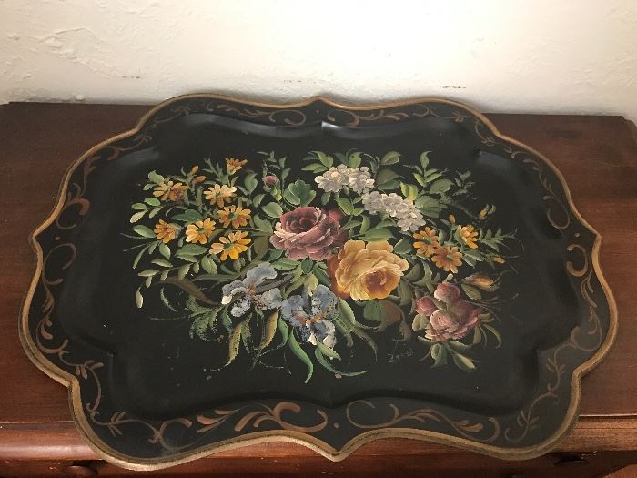 Large Floral Tray