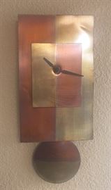 Metal Wall Clock with Pendulum 