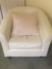 White Leather Living Room / Den Chair