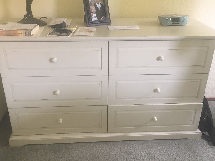 Matching White Wood Bedroom Dresser