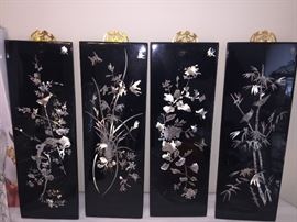 4 Inlaid Mother of Pearl Small Plaques