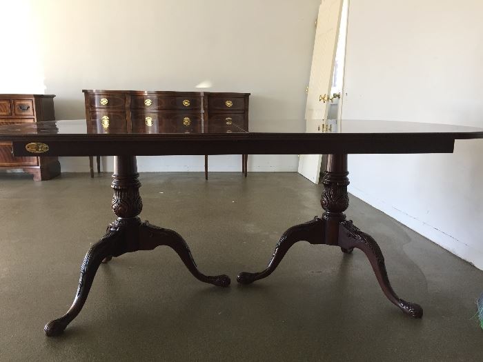 Drexil Heritage dining table with two leaves and pads. Table only sold with chairs