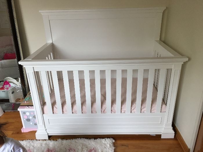 Silva baby crib and converter set and organic mattress. NEVER USED.  $800