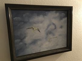 signed art -wood frame