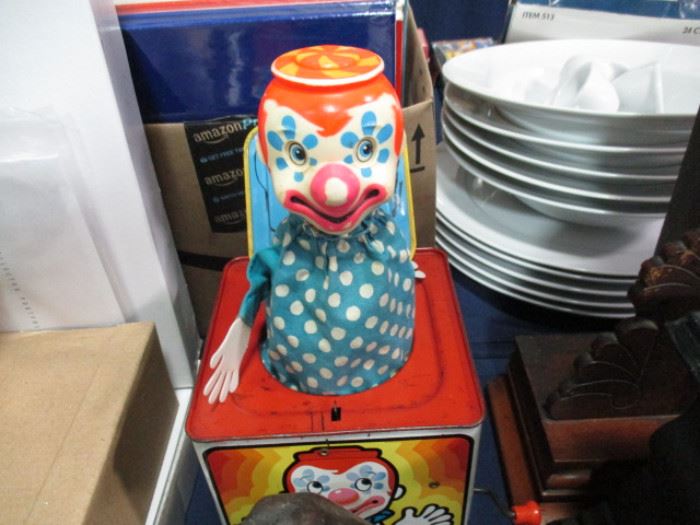 Vintage jack in the box wind up toy