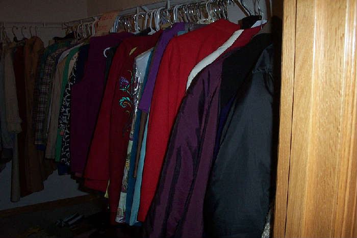 Huge walkin closet filled with Alfred Dunner sets like new--some with tags, alos Allison Daley, Bob Mackie, Misty Harbor --sizes 12 and 14 mostly.--lots of elastic waistband skirts/pants