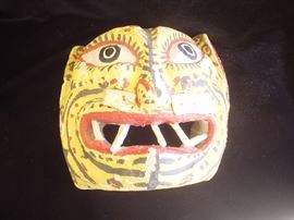 Vintage Mexican Folk Art Tiger Mask