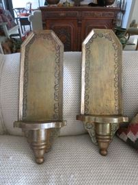 Pair of Antique Tall Wall Sconces