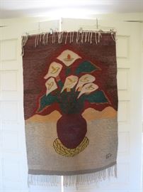 Signed Vintage Zapotec "Calla Lily" Wall Hanging