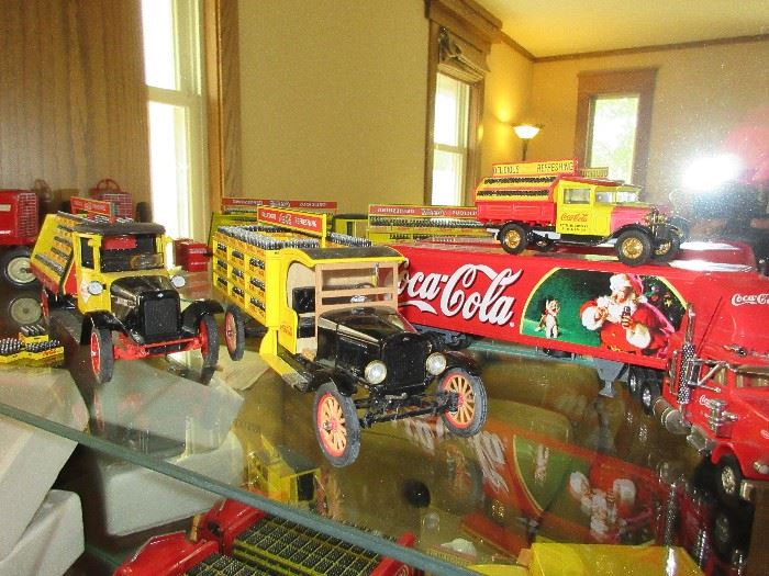 Collectible Coca Cola model trucks. Danbury mint, Matchbox, Hamilton collections