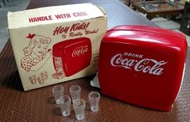 1950's Coca-Cola Toy Drink Dispenser with Glasses